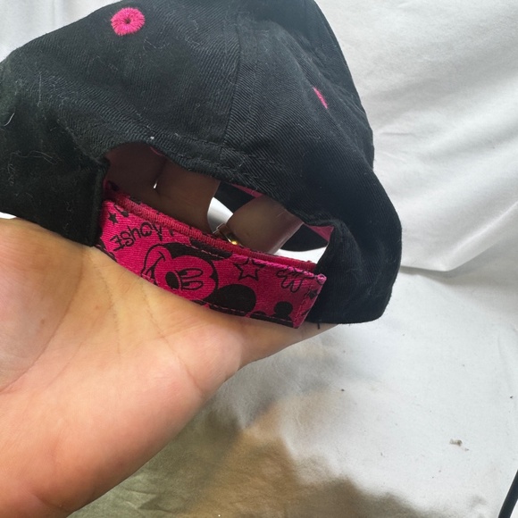 Disney Parks Micky Mouse Baseball Cap Youth Pink Fuschia Rhinestone Bling Adj - Picture 4 of 7